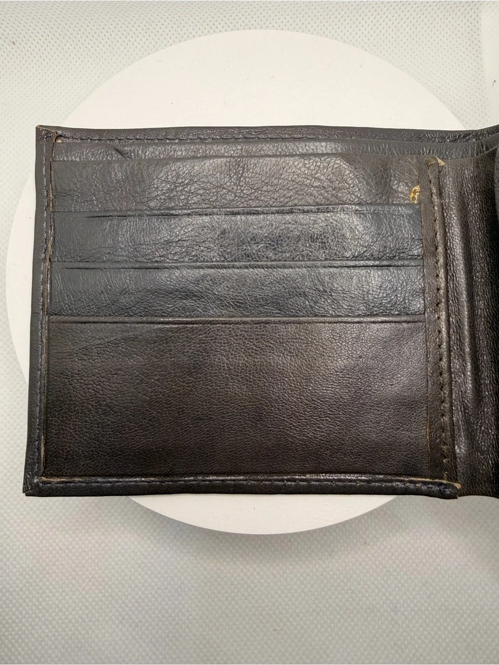 Genuine Leather Grey Minimalist Bi Fold Slim Billfold Wallet